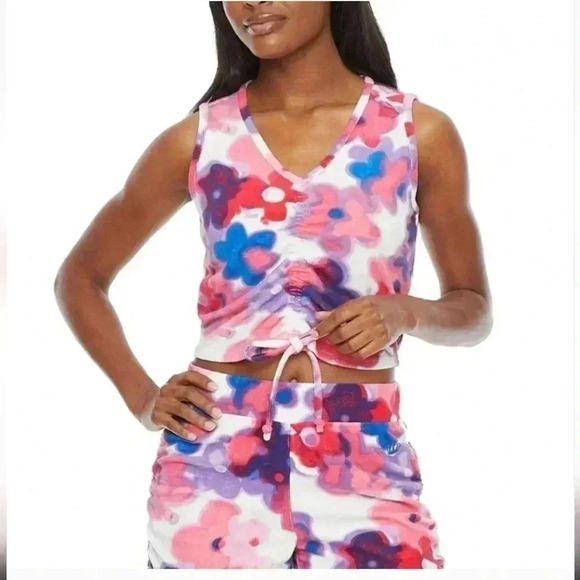 NWT JUICY COUTURE Camisole (Small) and Short (Large) Floral 70' Pattern Towel - Picture 1 of 14